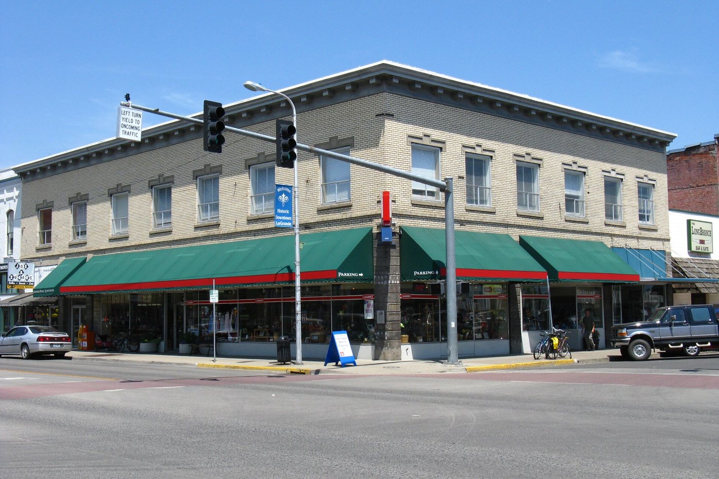 The Sommer Block, a two-story commercial building on Adams Avenue in La Grande